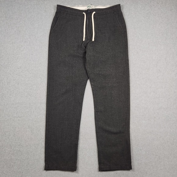 Wellen Pants Mens Large Gray Tweed Seawool Drawstring Chino Straight Leg